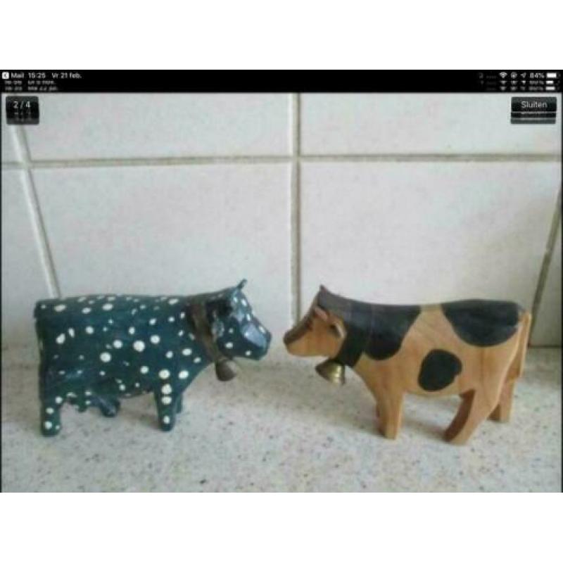 4 houten koeien