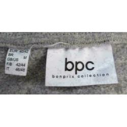 BPC grijze trui hoody maat 40 tekst Happy
