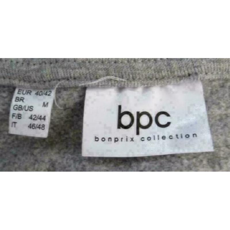 BPC grijze trui hoody maat 40 tekst Happy