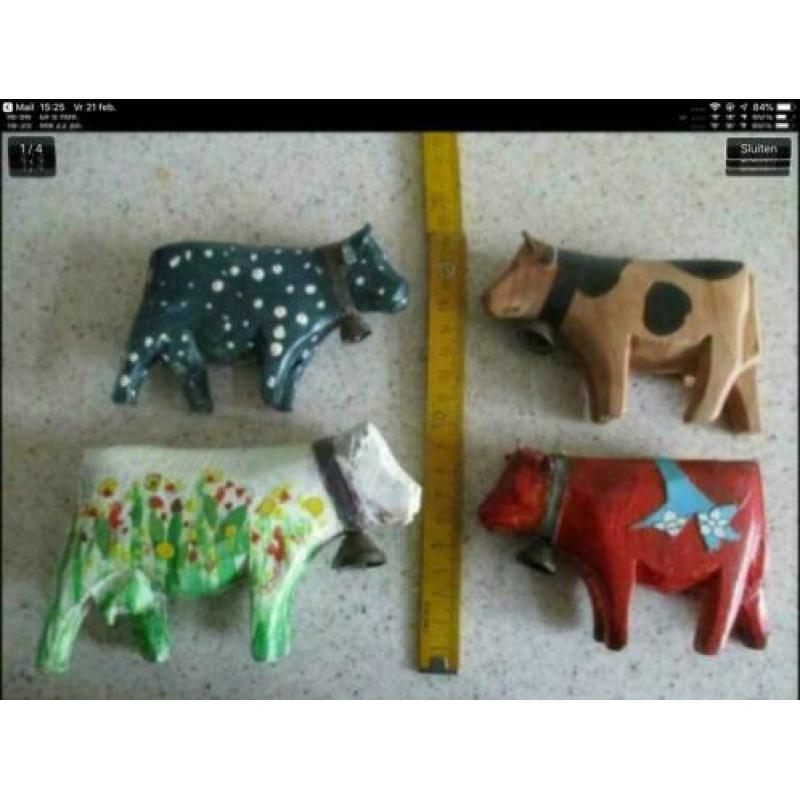 4 houten koeien