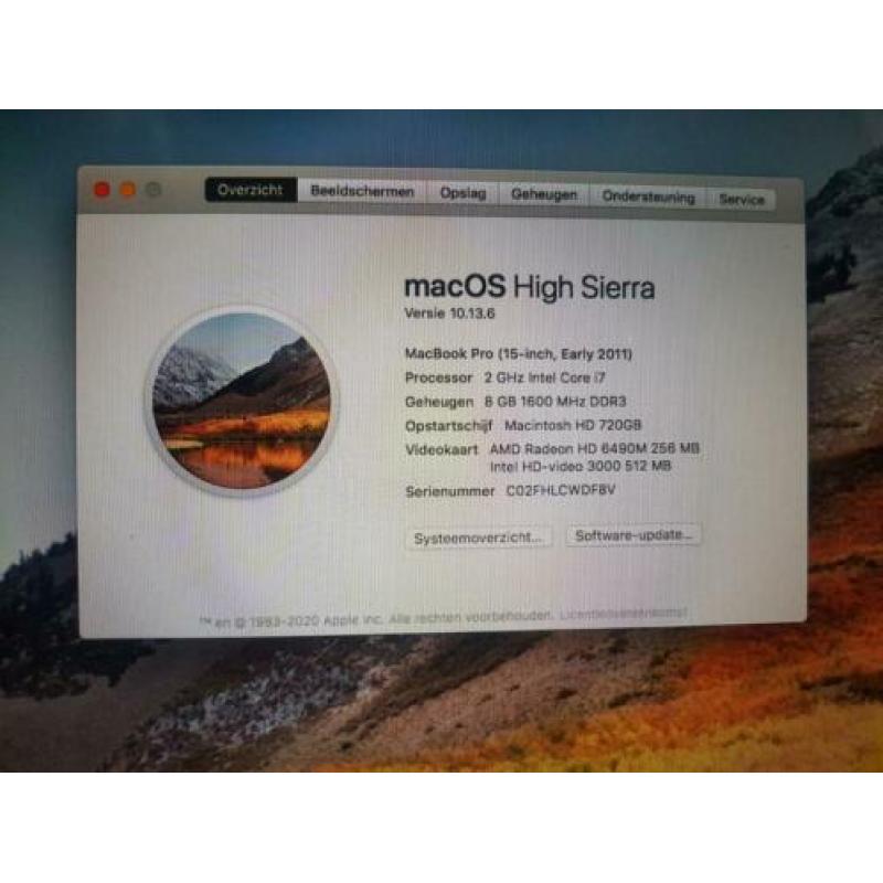 Apple macbook pro 15 inch i7 8GB 720GB HDD refurbished ?2011