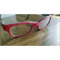 Roze grijs Ray ban kinderbril sterkte + 2 gebruikt