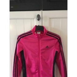 Adidas trainingsjasje mt 152 roze zwart