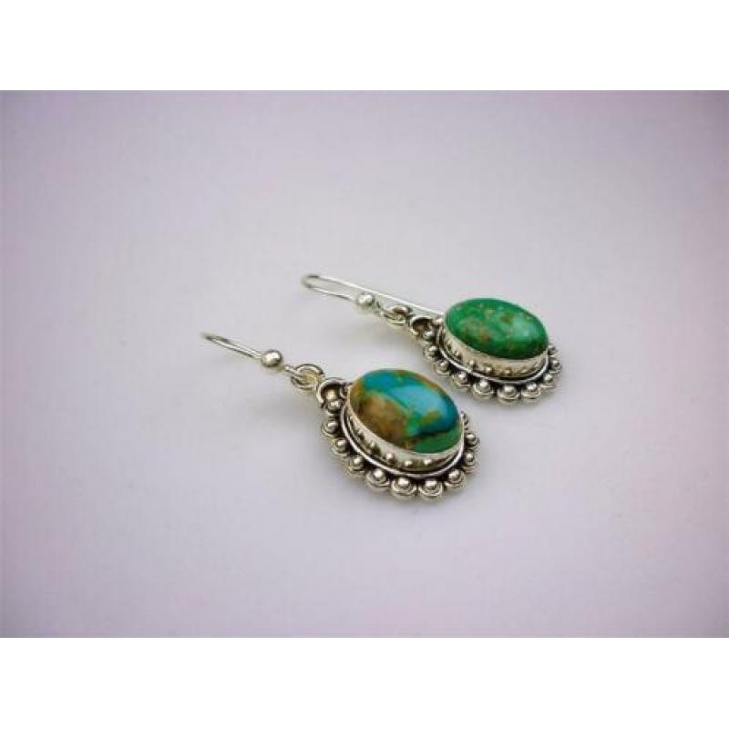 Opruiming Zilver met turquois oorbellen / Z5808
