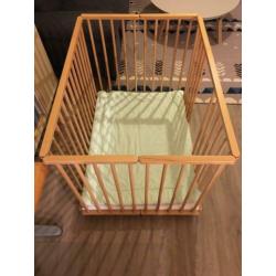 INKLAPBARE BABY BOX 100X80 | NATUREL, in hoogte verstelbaar
