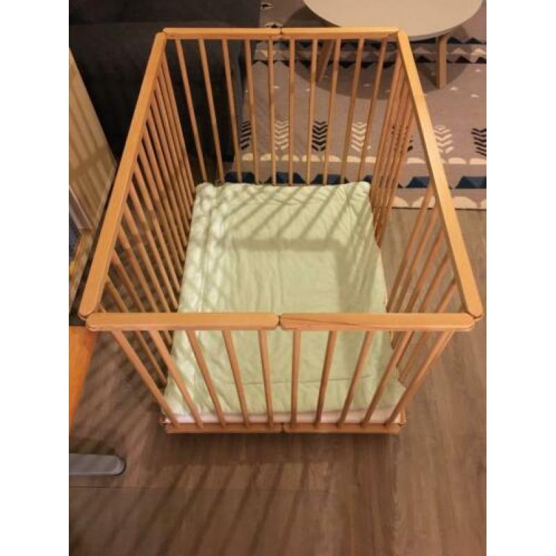 INKLAPBARE BABY BOX 100X80 | NATUREL, in hoogte verstelbaar