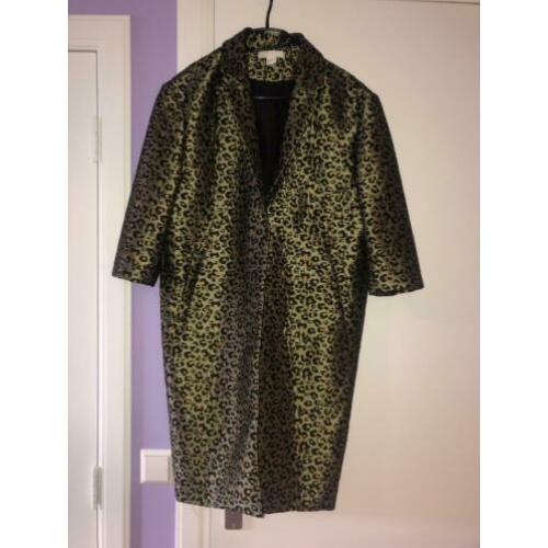 H&M Trend mt 34 jacquard jas overjas mantel luipaard