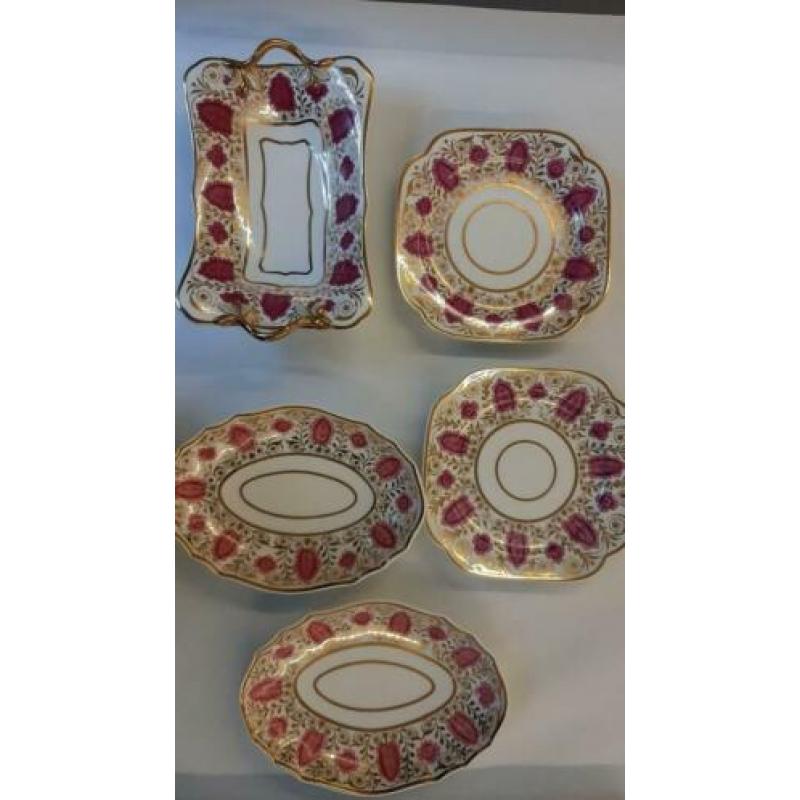 5 Zeldzame Spode Felspar " 3575 " circa 1825. Goede staat