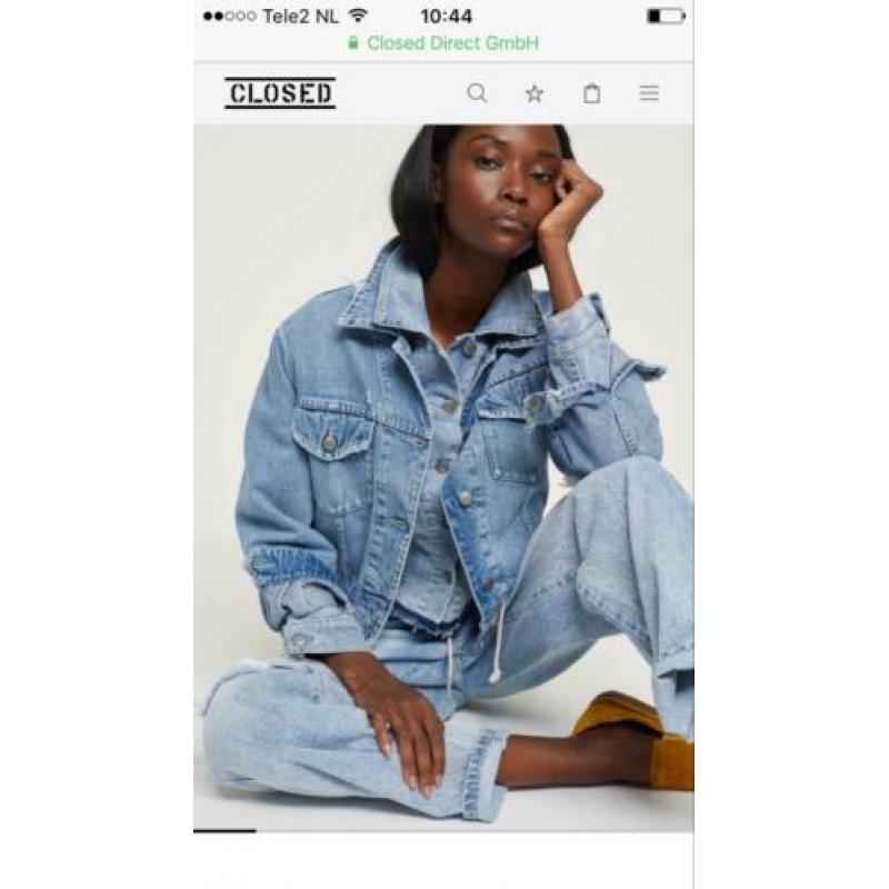 Closed jeans jasje met veter maat L