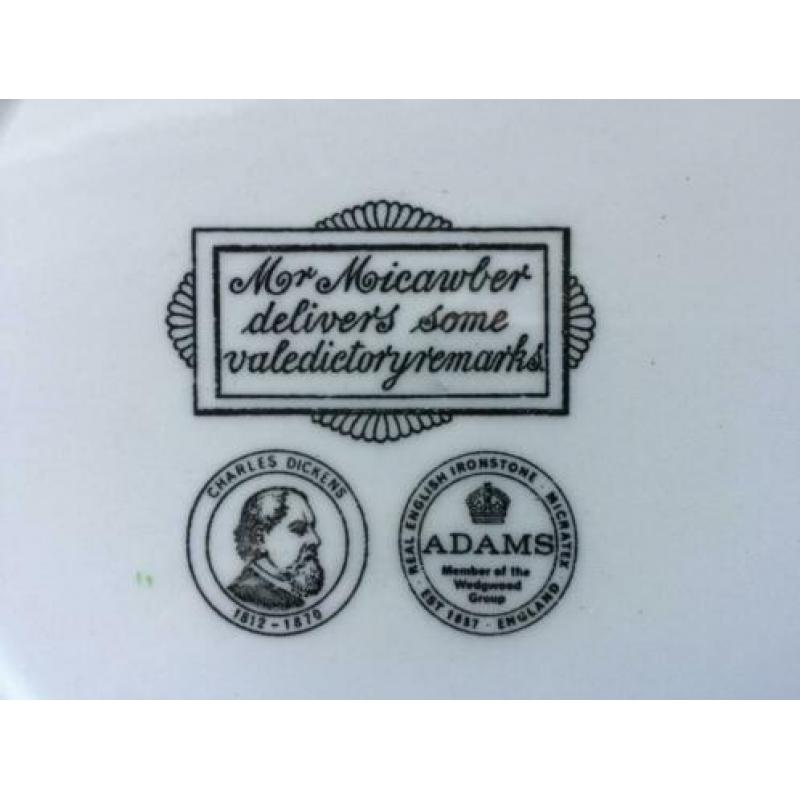 Adams Wedgwood groep wandbord Charles Dickens Mr. Micawber