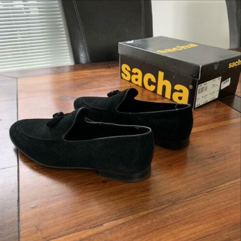 Suède loafers zwart maat 46 nieuw schoenen instappers