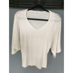 I.Z.G.S: Fijngebreid wit truitje Miss Etam , mt. XL / 42-44
