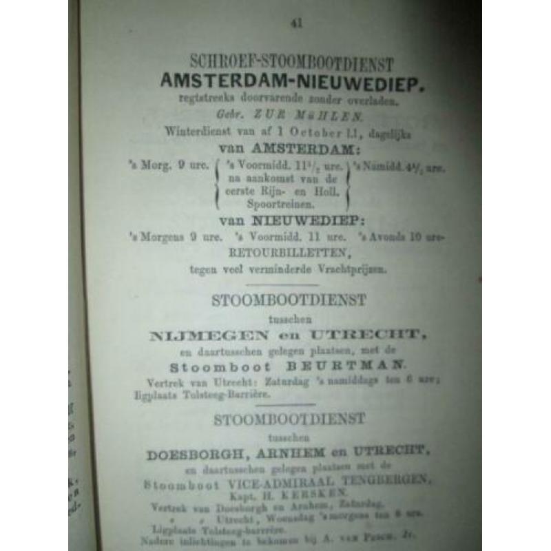 Utrechtsche almanak 1867 De la Court handschrift