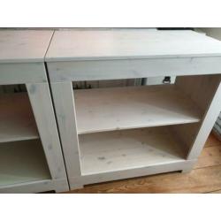 Open kast commode kastje kasten 2x hout WOOOD houten white