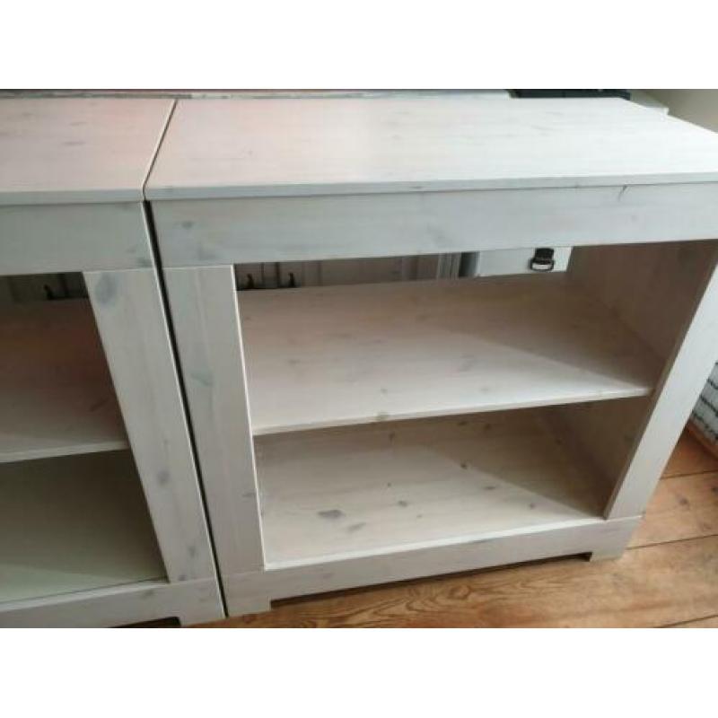 Open kast commode kastje kasten 2x hout WOOOD houten white