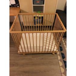 INKLAPBARE BABY BOX 100X80 | NATUREL, in hoogte verstelbaar