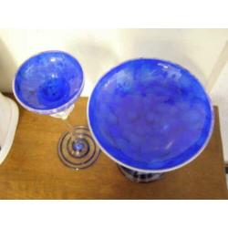 Blauw Krosno glas (A19 1477) H