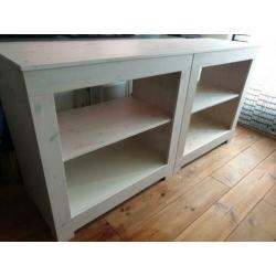 Open kast commode kastje kasten 2x hout WOOOD houten white