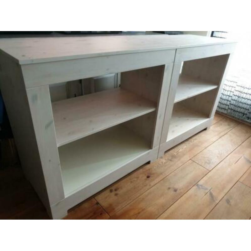 Open kast commode kastje kasten 2x hout WOOOD houten white