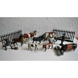 Oude Figuren Paard Koe Geit Varken Timp Lood