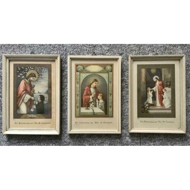 3 Heilige Communie schilderijtjes