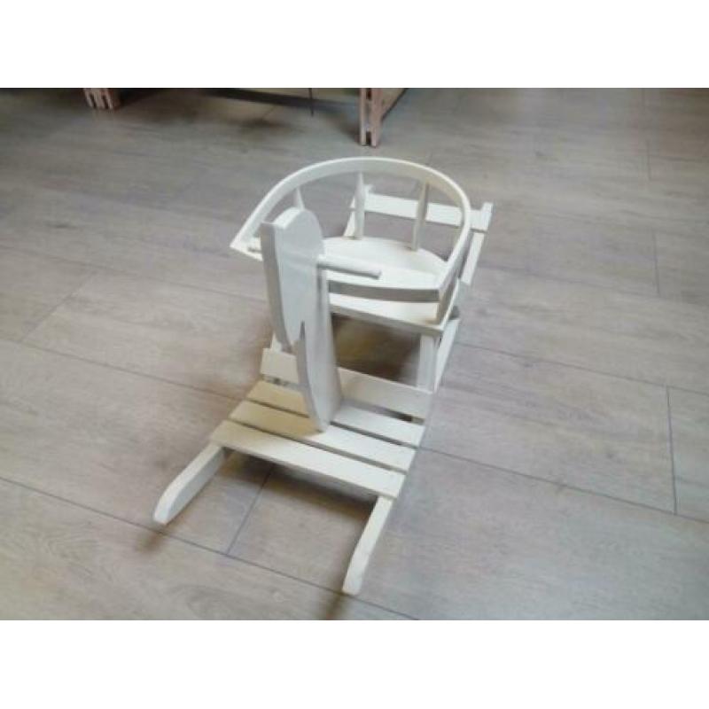 Houten hobbelpaard wit