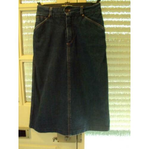 Stevige lange blauwe jeans rok BOBOS 32 XXS prima staat