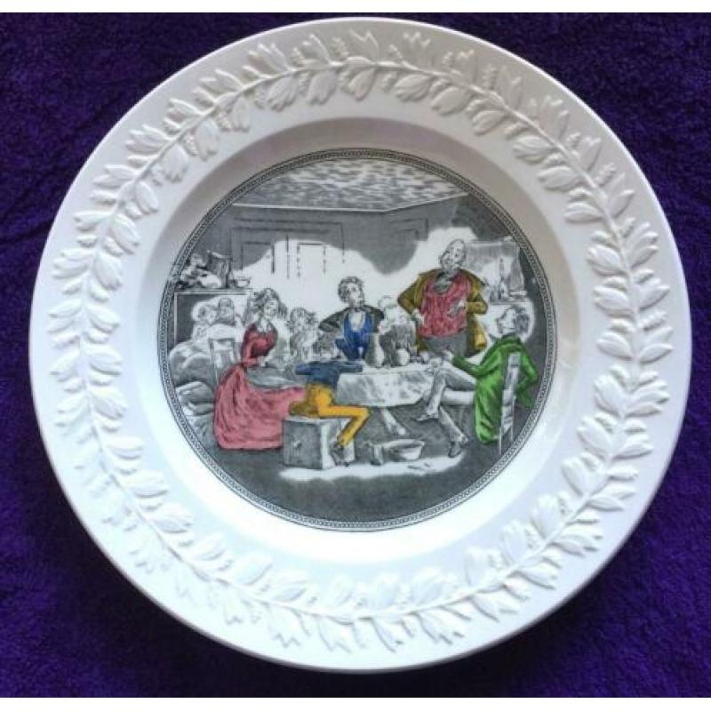 Adams Wedgwood groep wandbord Charles Dickens Mr. Micawber