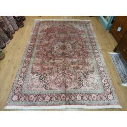 Vintage handgeknoopt perzisch tapijt zijde 326x211