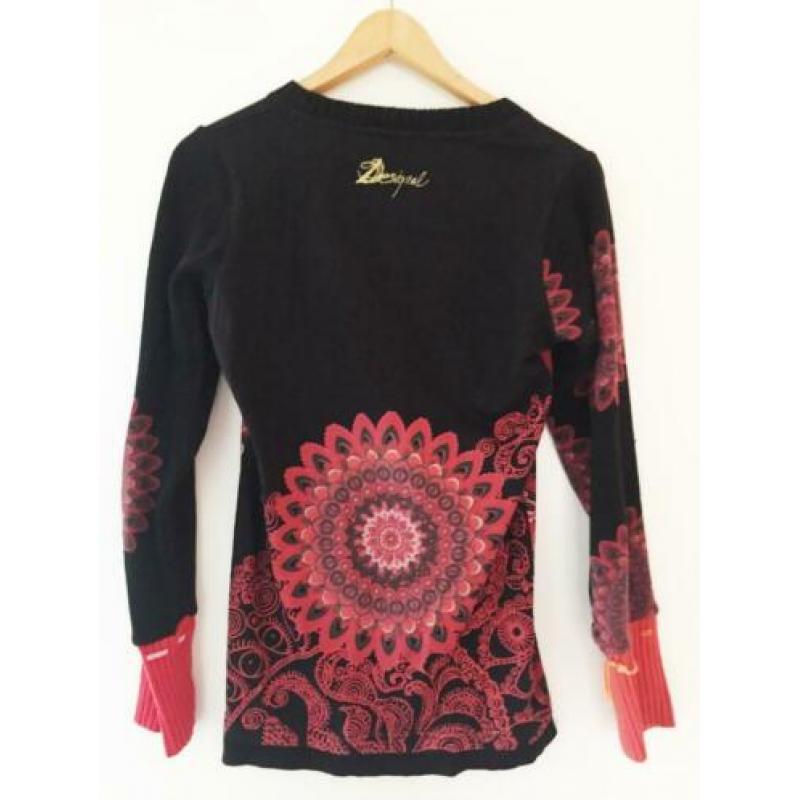 Desigual dames trui maat M rood/roze en zwart