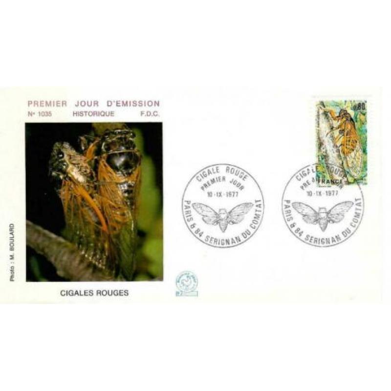 FDC France 1977 Cigales Rouges