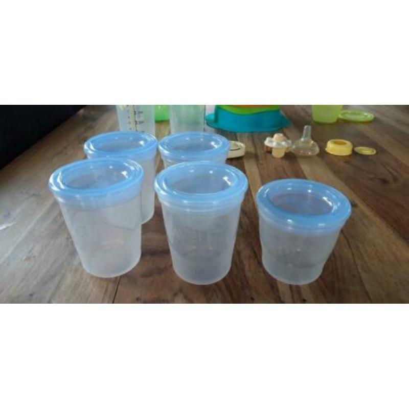 Tupperware baby Avent bewaarbakjes Medelaflesjes