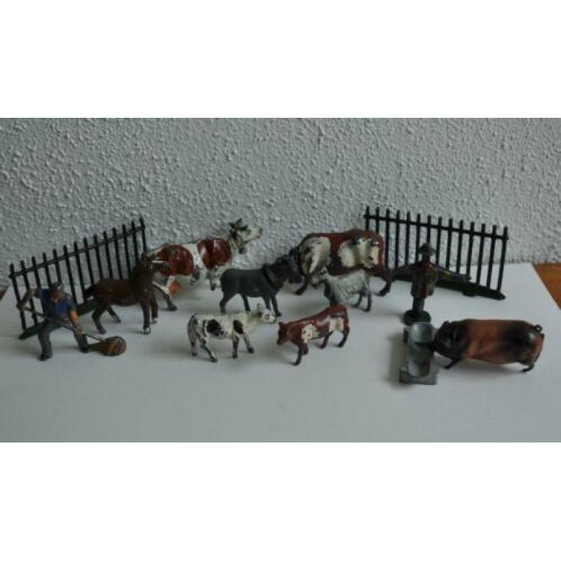 Oude Figuren Paard Koe Geit Varken Timp Lood