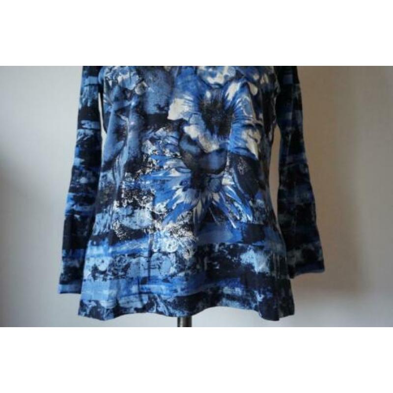 GERRY WEBER Prachtig Shirt in Blauwtinten met Kraagje 38 M