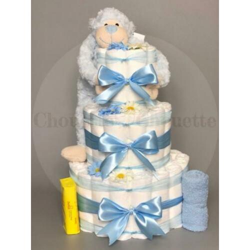 Gratis verzending Luiertaart Aap blauw