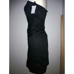 LOUCHE zwart strapless jurkje mt S/10