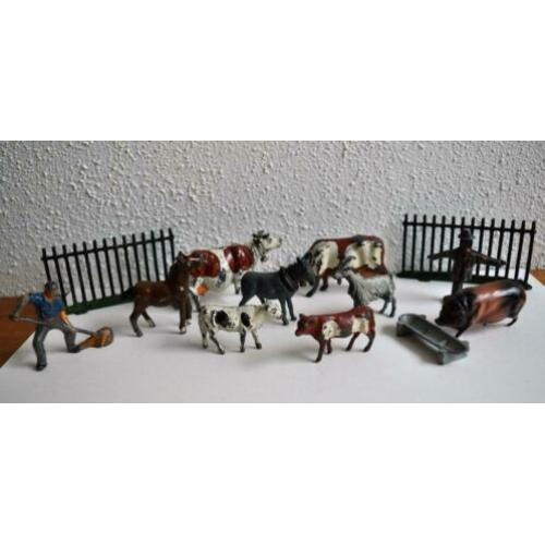 Oude Figuren Paard Koe Geit Varken Timp Lood