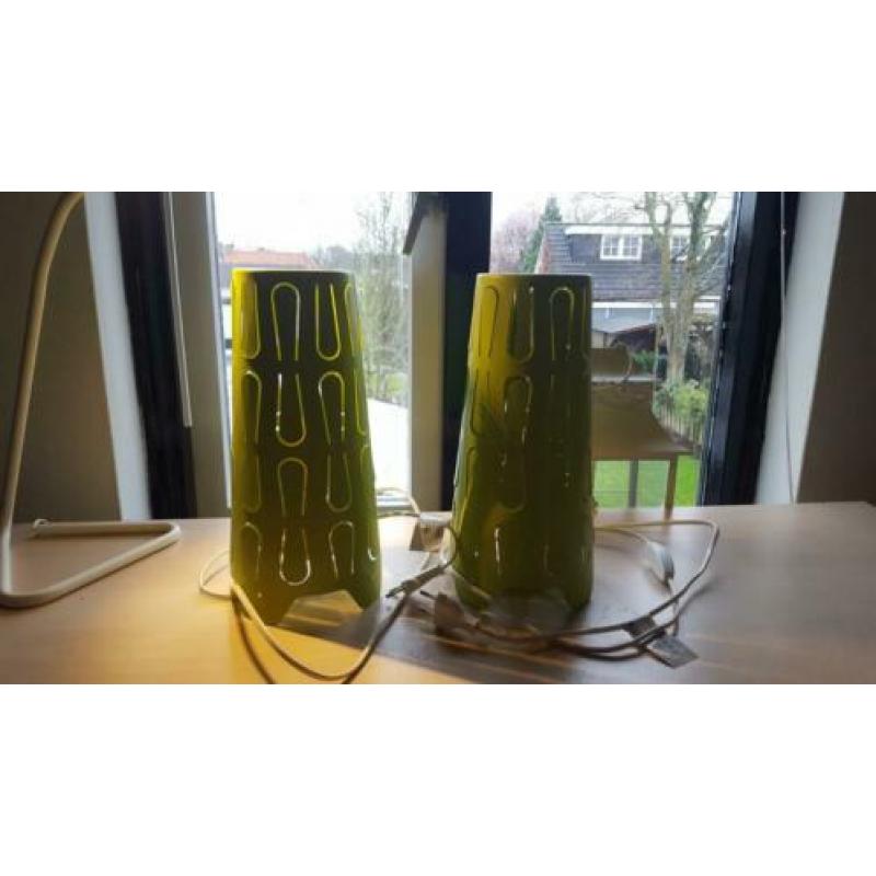 2x Groene tafellamp