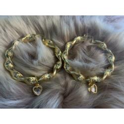 Goudkleurige wokkels 6 cm!leuk als MOEDER/ DOCHTER set !????