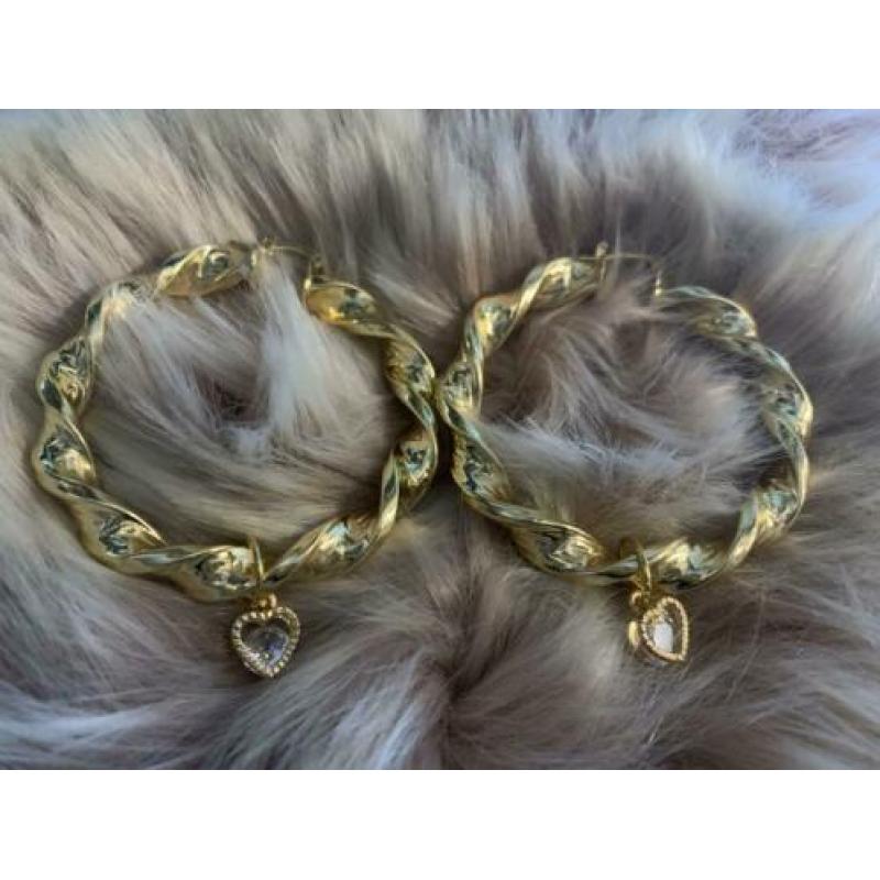 Goudkleurige wokkels 6 cm!leuk als MOEDER/ DOCHTER set !????