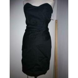 LOUCHE zwart strapless jurkje mt S/10