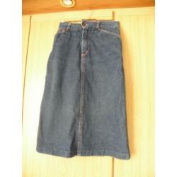 Stevige lange blauwe jeans rok BOBOS 32 XXS prima staat