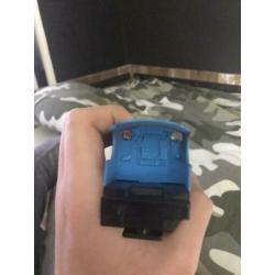 modeltrein in het blauw