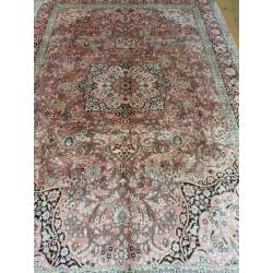Vintage handgeknoopt perzisch tapijt zijde 326x211