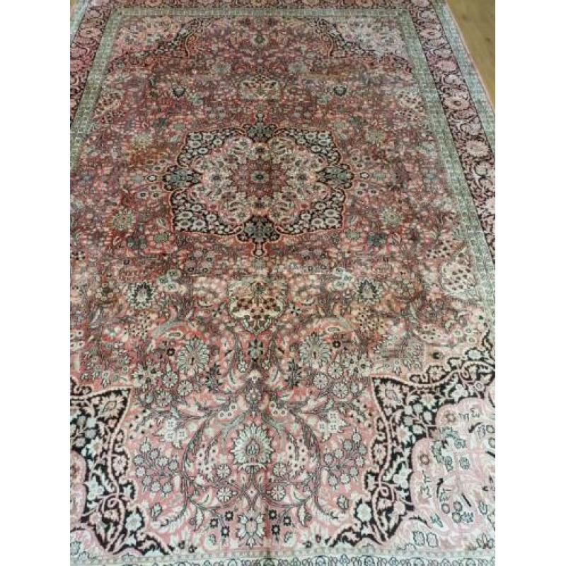 Vintage handgeknoopt perzisch tapijt zijde 326x211