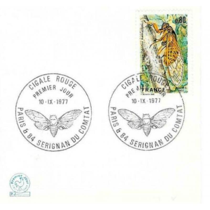 FDC France 1977 Cigales Rouges