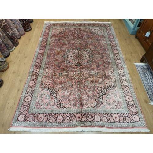 Vintage handgeknoopt perzisch tapijt zijde 326x211