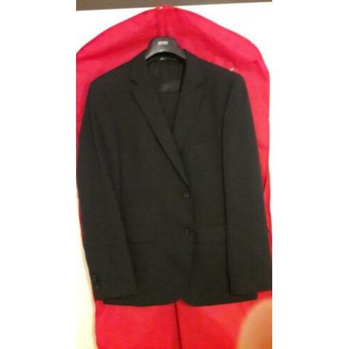 nieuw Hugo Boss pak, zwart, stretch scheerwol, maat L -48/50