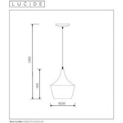 WOODY - Hanglamp - Ø 24 cm - E27 - Licht hout