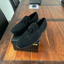 Suède loafers zwart maat 46 nieuw schoenen instappers